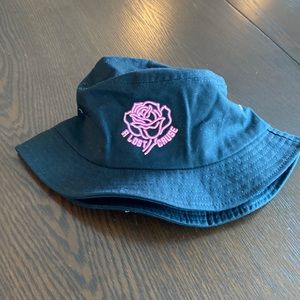 Rose on Black bucket hat by A Lost Cause from Zumiez. New with tags